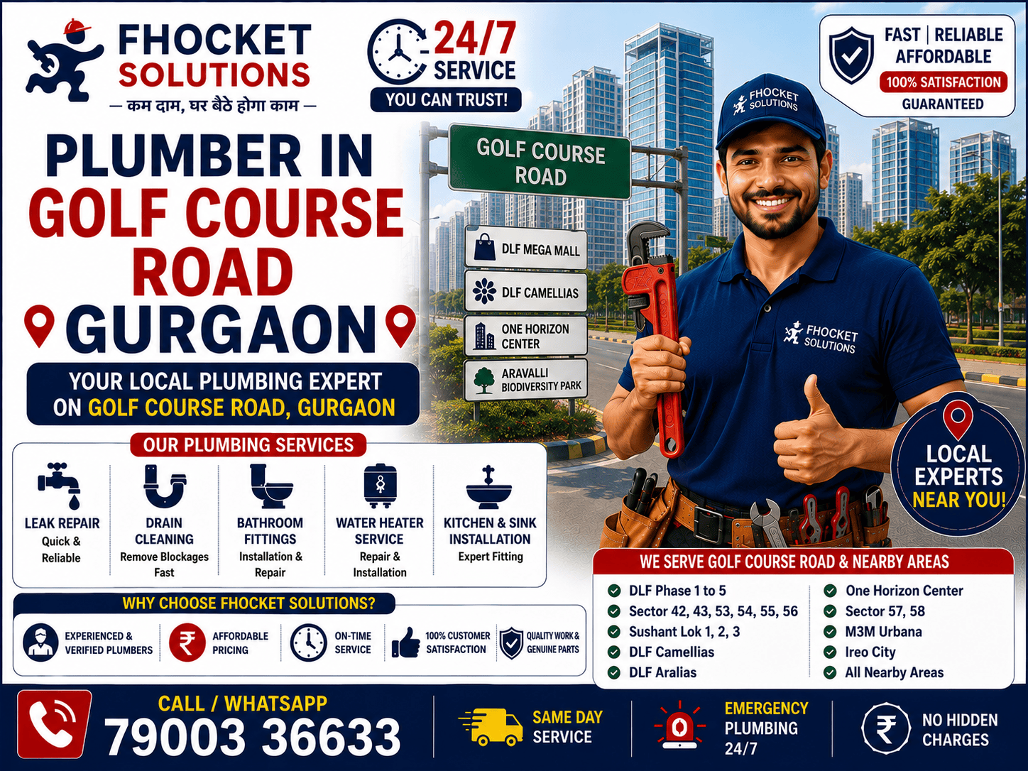 Plumber in Golf Course Road Gurgaon
