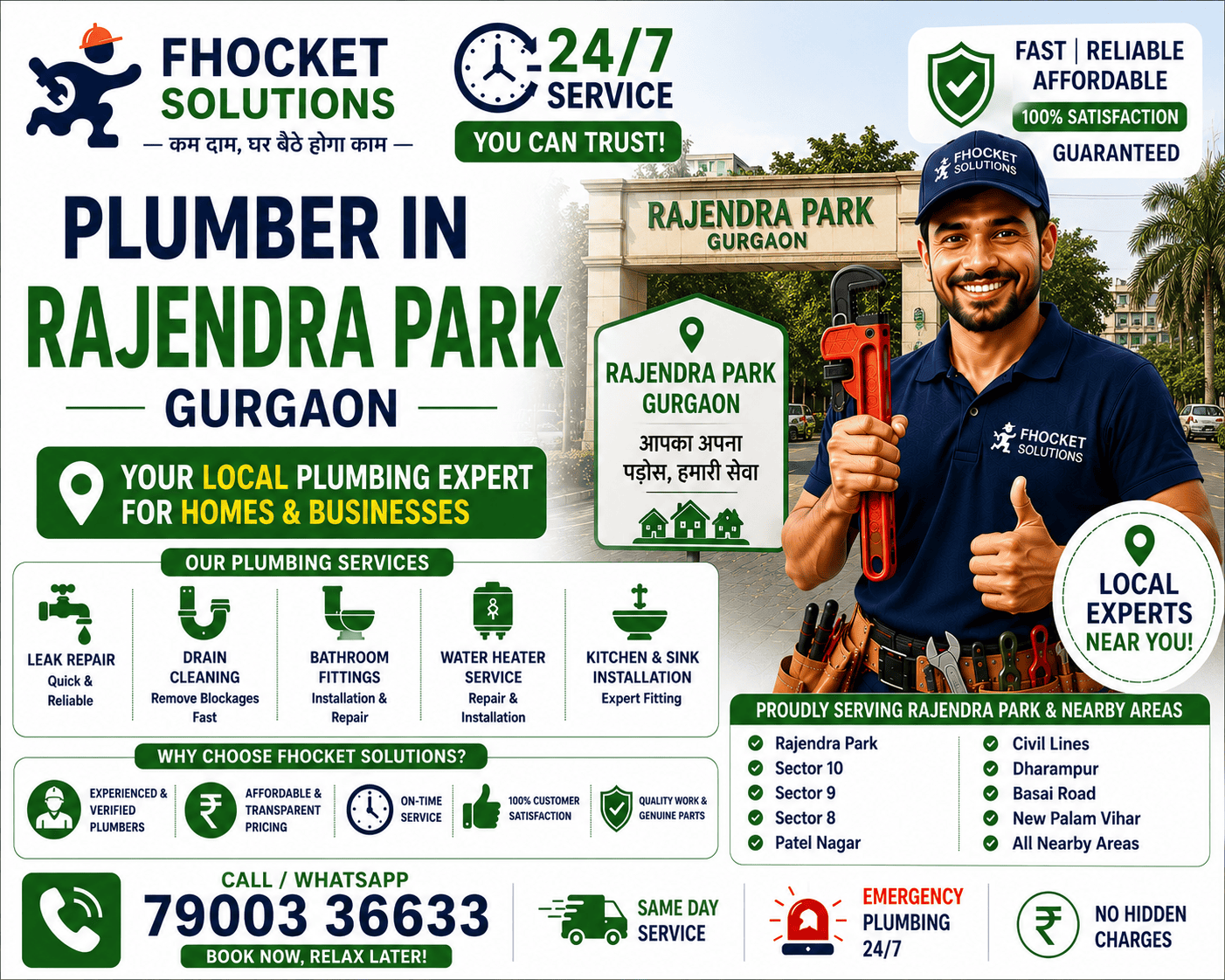Plumber in Rajendra Park Gurgaon