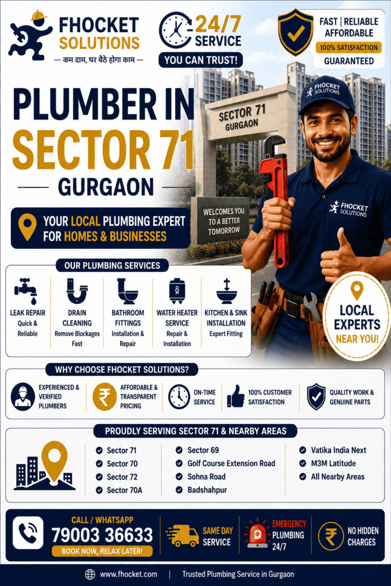 Plumber in Sector 71 Gurgaon