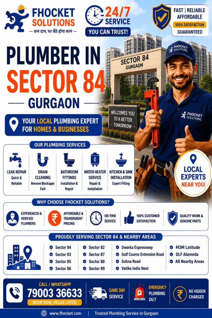 Plumber in Sector 84 Gurgaon