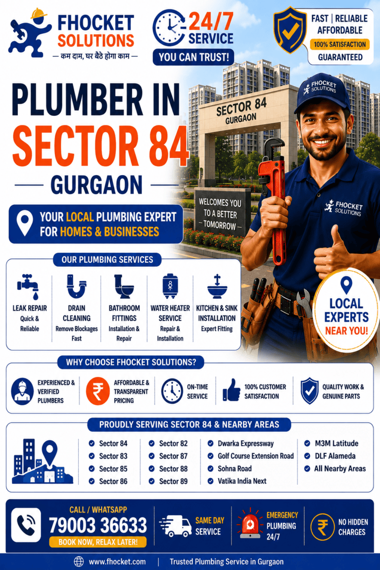 Plumber in Sector 84 Gurgaon
