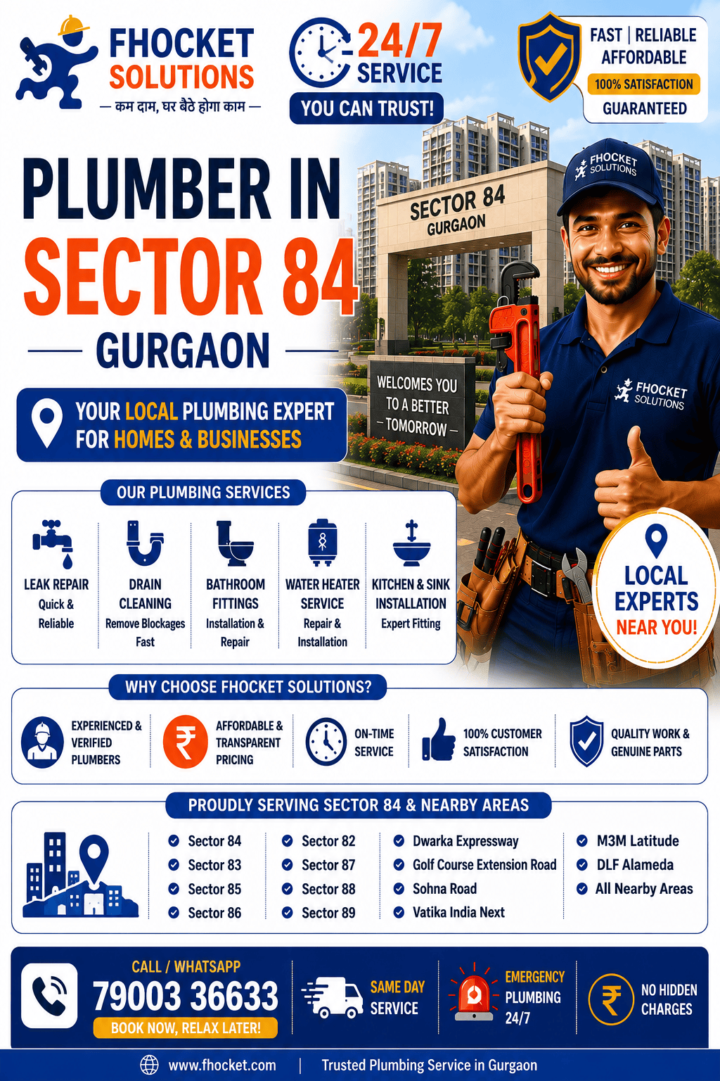 Plumber in Sector 84 Gurgaon