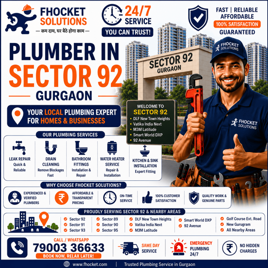 Plumber in Sector 92 Gurgaon