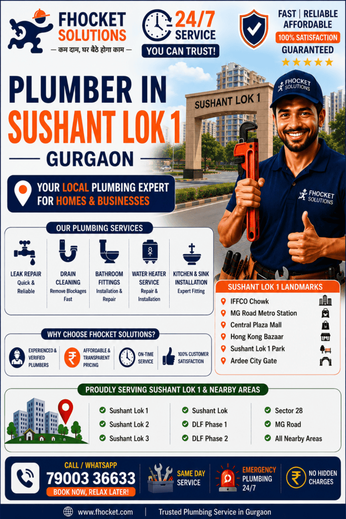 Plumber in Sushant Lok 1 Gurgaon