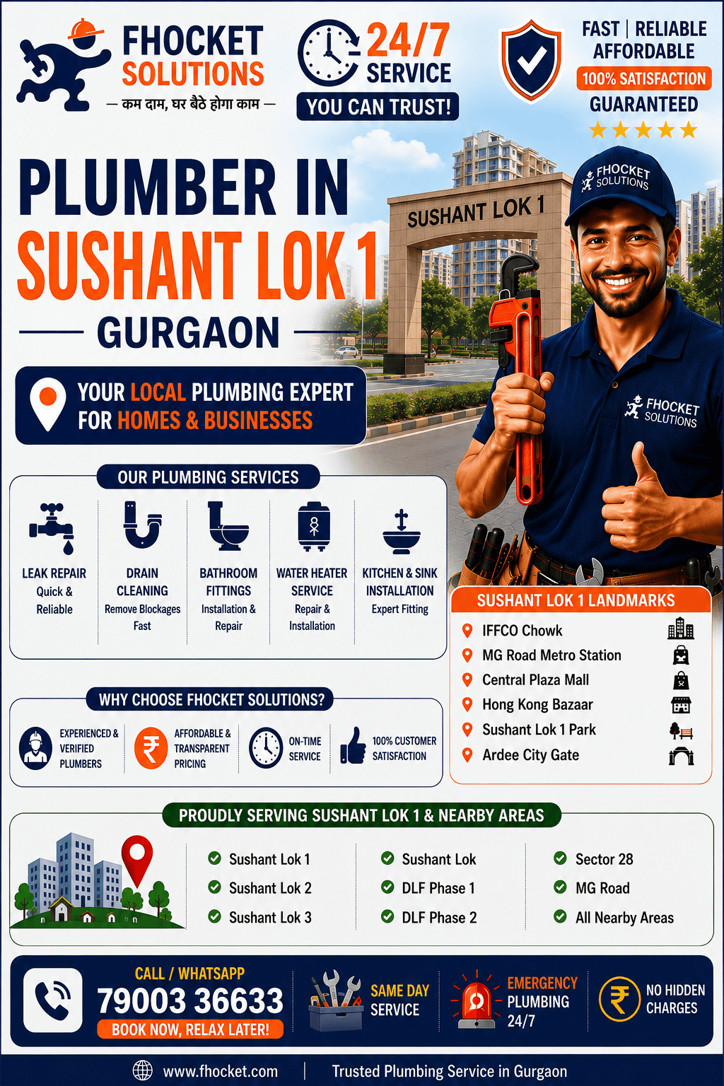 Plumber in Sushant Lok 1 Gurgaon