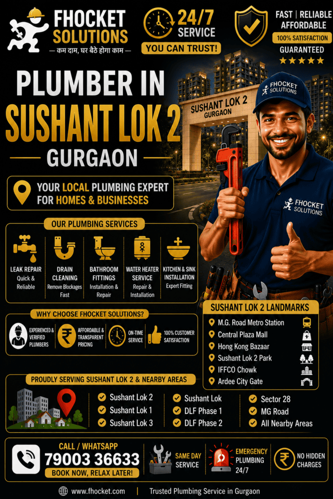 Plumber in Sushant Lok 2 Gurgaon