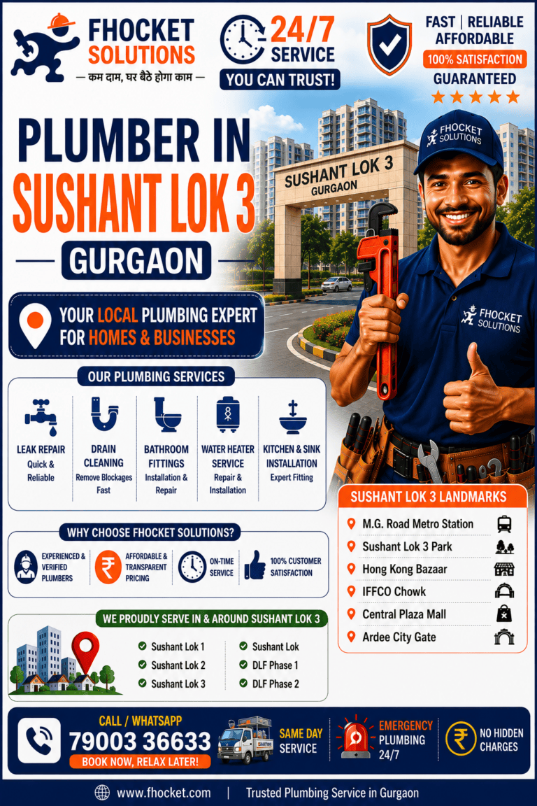 Plumber in Sushant Lok 3 Gurgaon
