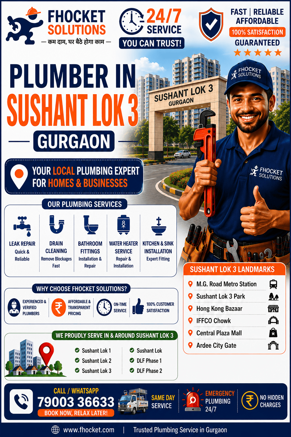 Plumber in Sushant Lok 3 Gurgaon