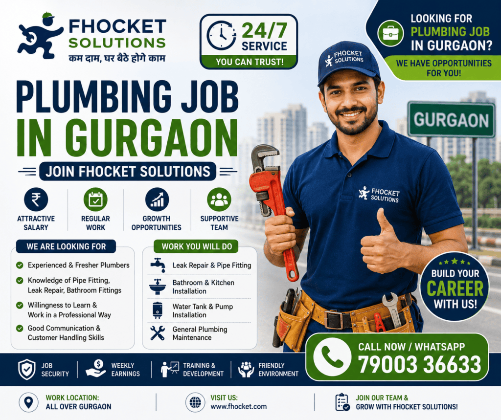 Plumber Job in Gurgaon